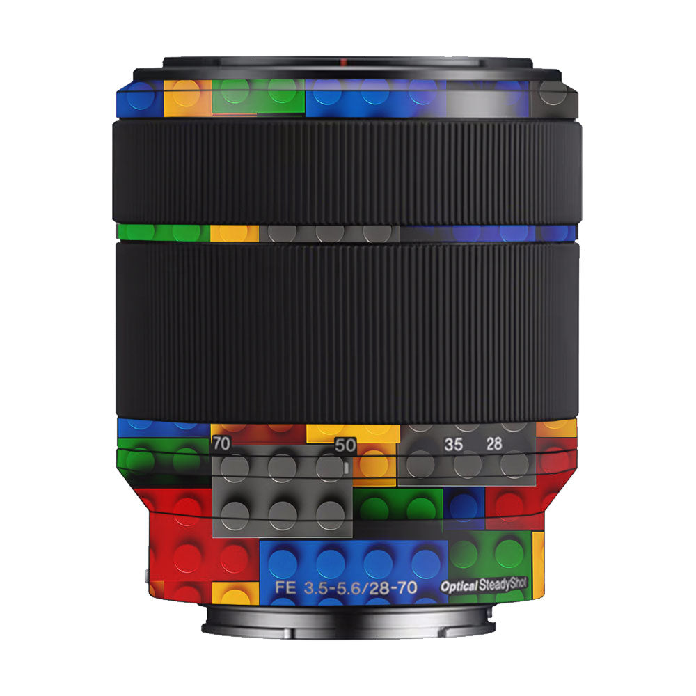 Colorful LEGO Brick Wall Pattern Sony FE 28–70mm f/3.5–5.6 OSS Camera Lens Skin