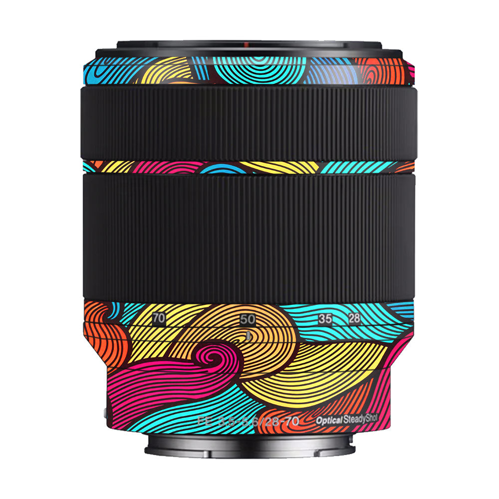 Retro Colorful Doodle Art Pattern Sony FE 28–70mm f/3.5–5.6 OSS Camera Lens Skin