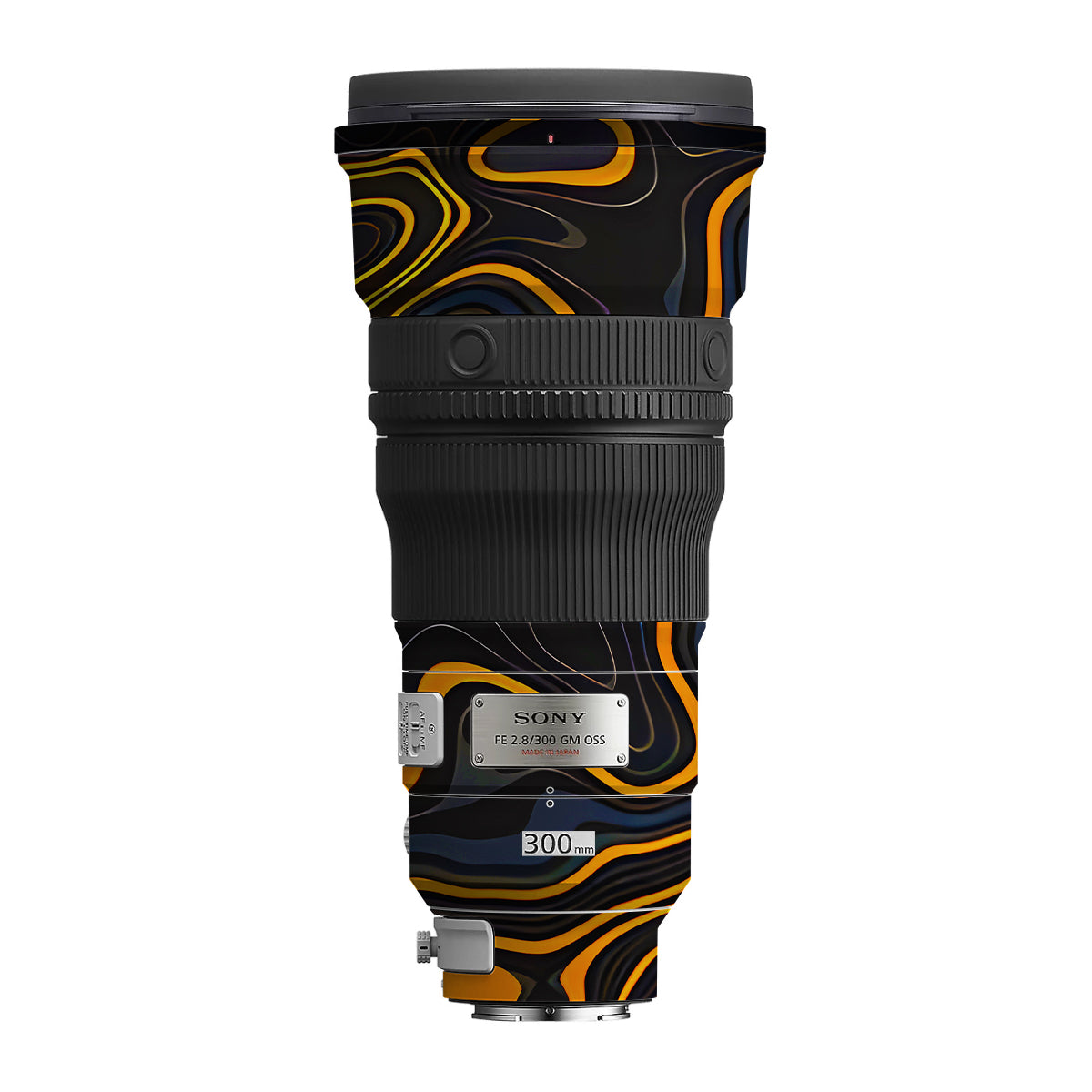 Amber Topographic Waves Sony FE 300mm F/2.8 GM OSS Camera Lens Skin