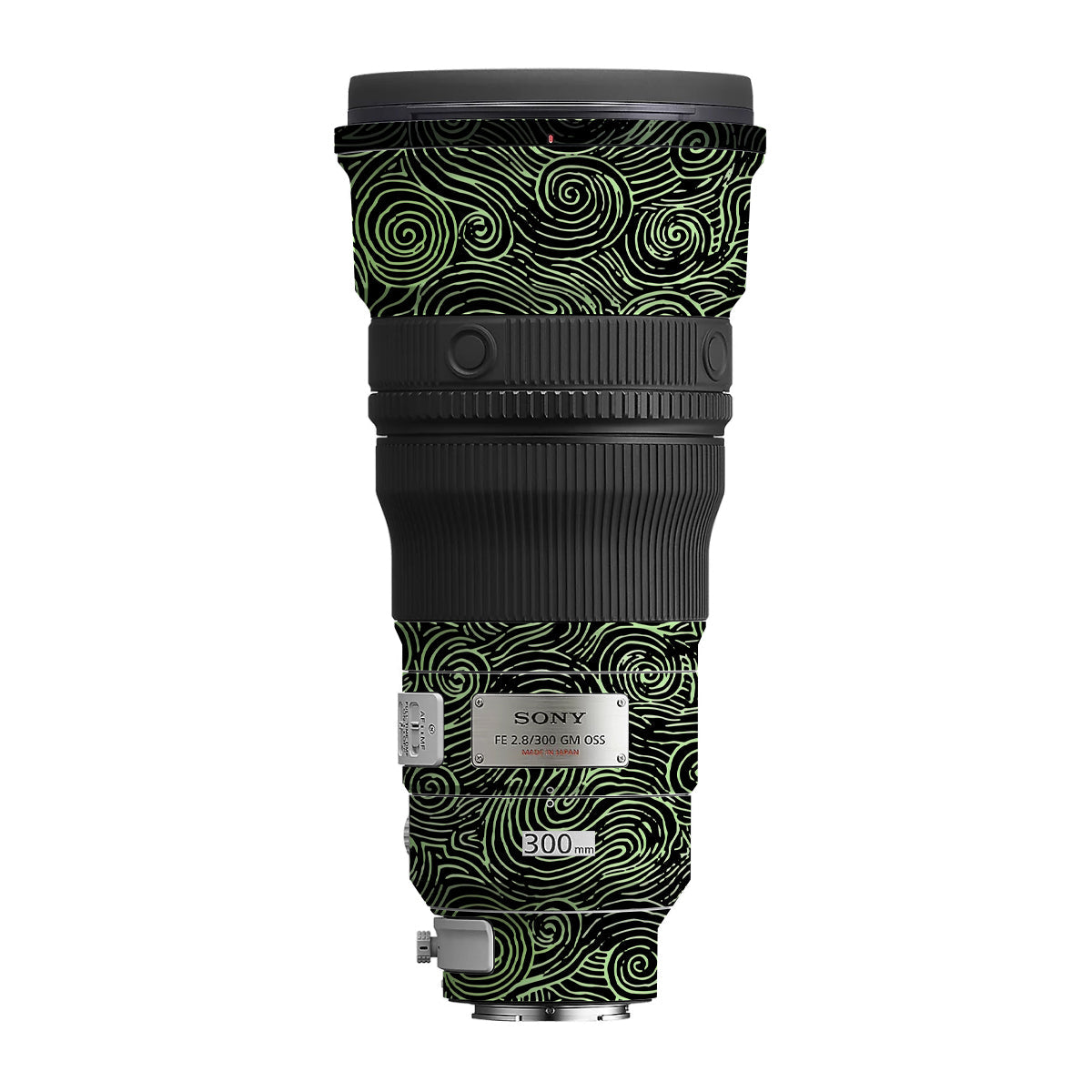 Green Spirals Sony FE 300mm F/2.8 GM OSS Camera Lens Skin