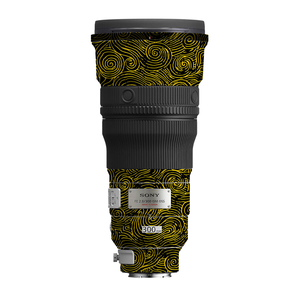 Yellow Spirals Sony FE 300mm F/2.8 GM OSS Camera Lens Skin