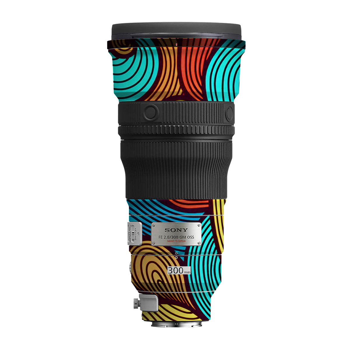 Retro Colorful Doodle Art Pattern Sony FE 300mm F/2.8 GM OSS Camera Lens Skin