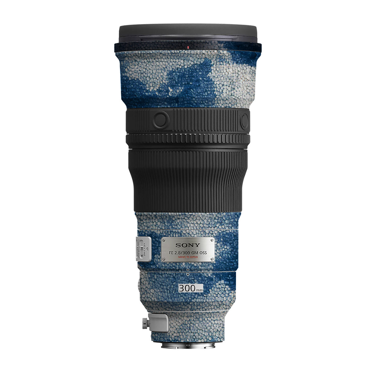 Blue Watercolor Fabric Sony FE 300mm F/2.8 GM OSS Camera Lens Skin