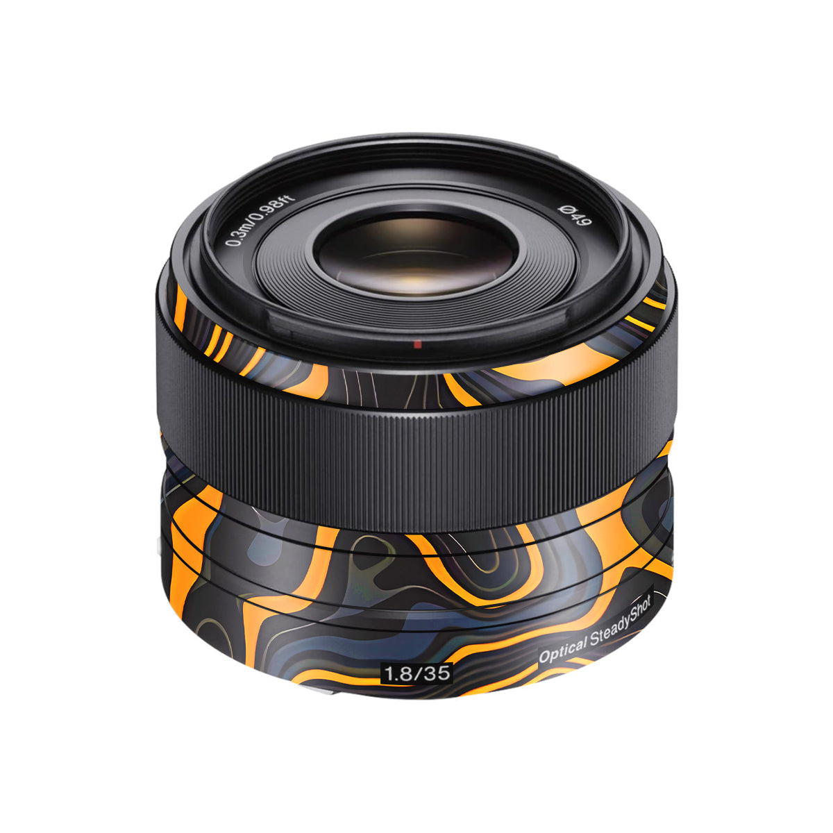 Amber Topographic Waves Sony FE 35mm F/1.8 Camera Lens Skin