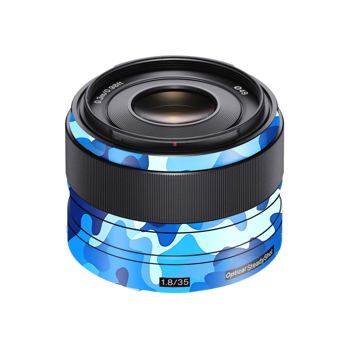 Arctic Blue Camo Pattern Sony FE 35mm F/1.8 Camera Lens Skin