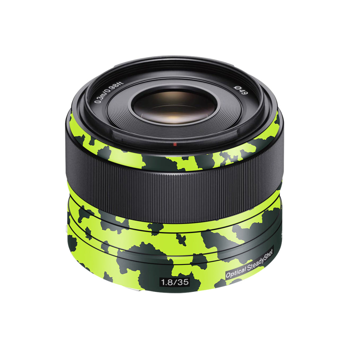 Neon Green Splatter Sony FE 35mm F/1.8 Camera Lens Skin