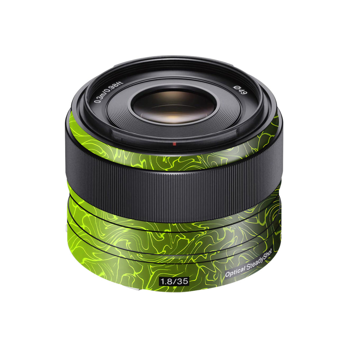 Lime Yellow to Black Gradient Sony FE 35mm F/1.8 Camera Lens Skin