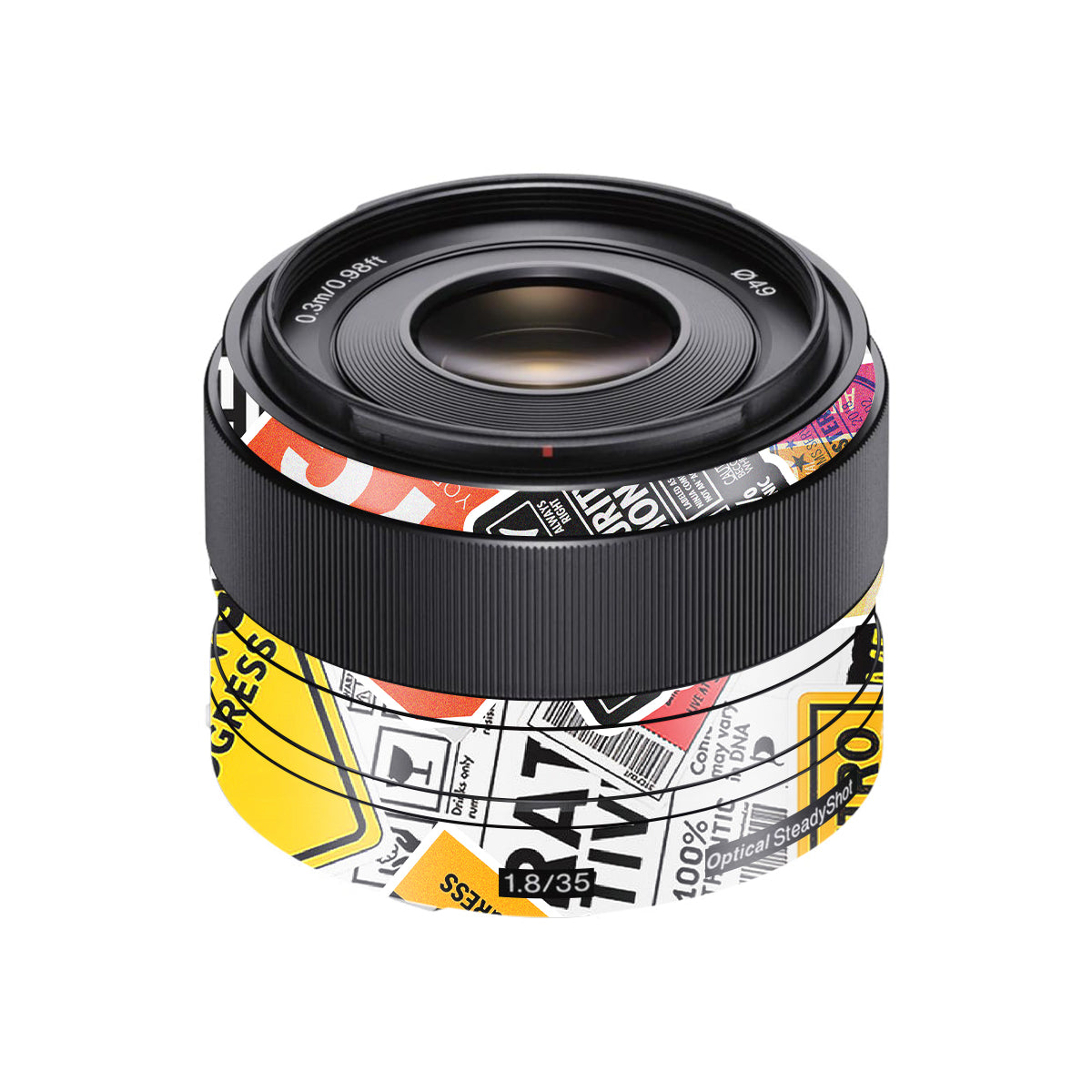 Tech Aesthetic Sticker Collage Sony FE 35mm F/1.8 Camera Lens Skin