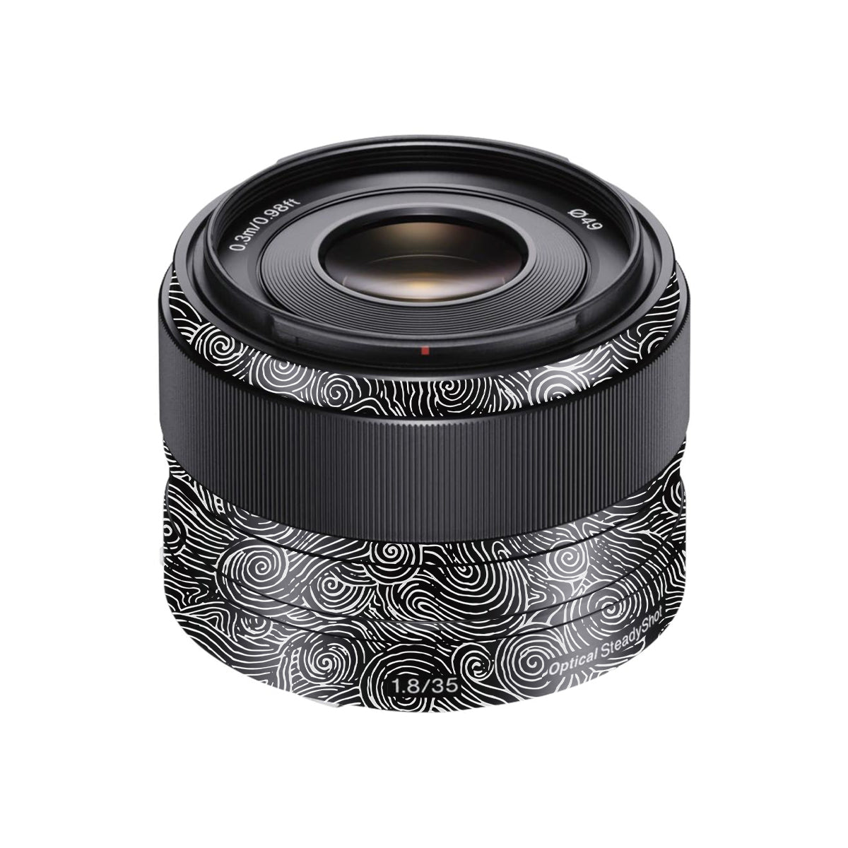 White Spirals Sony FE 35mm F/1.8 Camera Lens Skin