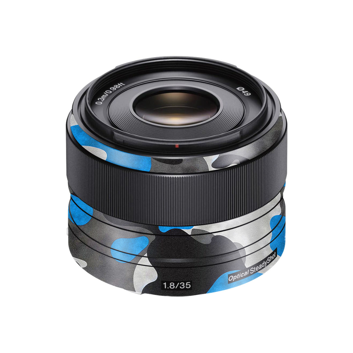 Blue Grey Camo Sony FE 35mm F/1.8 Camera Lens Skin