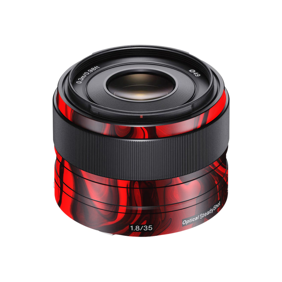 Red Lava Flow Sony FE 35mm F/1.8 Camera Lens Skin