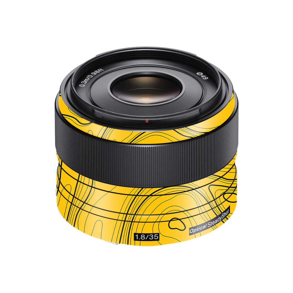 Topographic Map Pattern Sony FE 35mm F/1.8 Camera Lens Skin