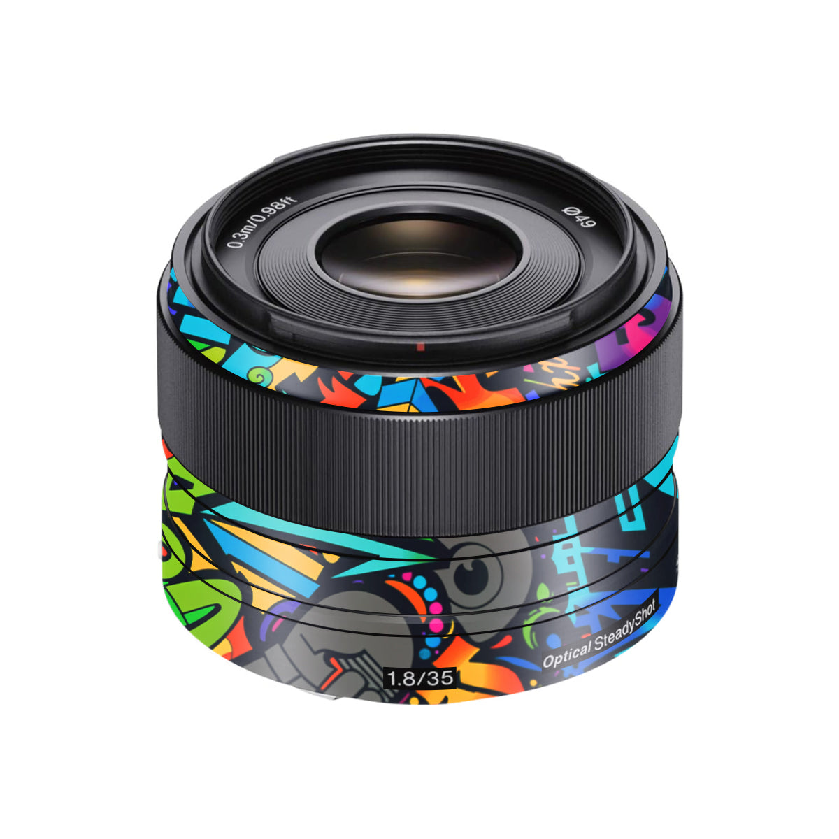 Colorful Urban Street Art Lettering Sony FE 35mm F/1.8 Camera Lens Skin