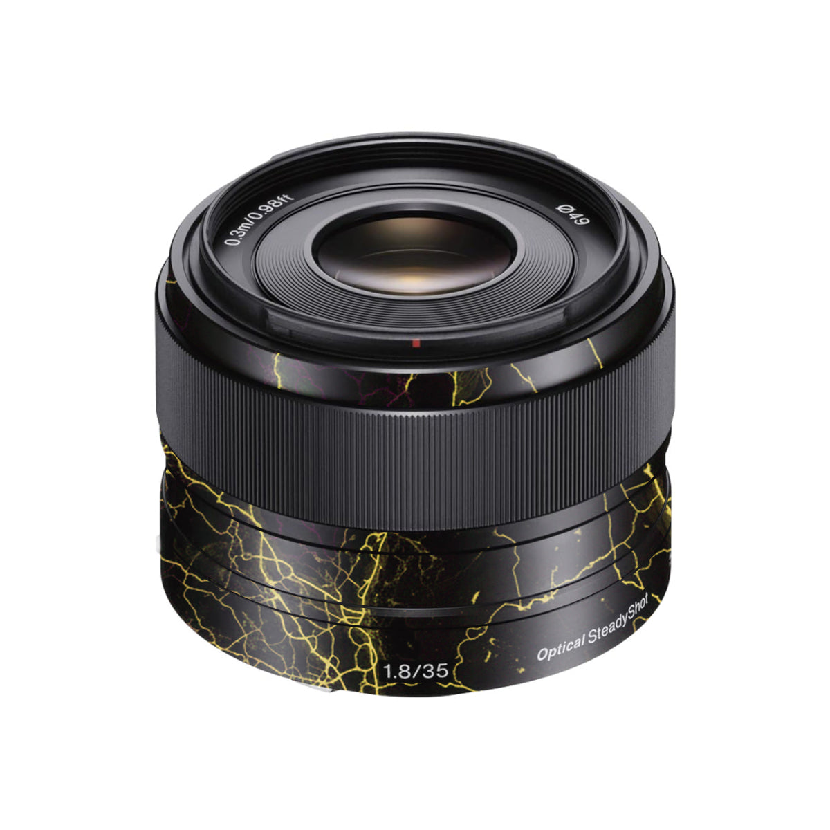 Electric Gold Veins Sony FE 35mm F/1.8 Camera Lens Skin