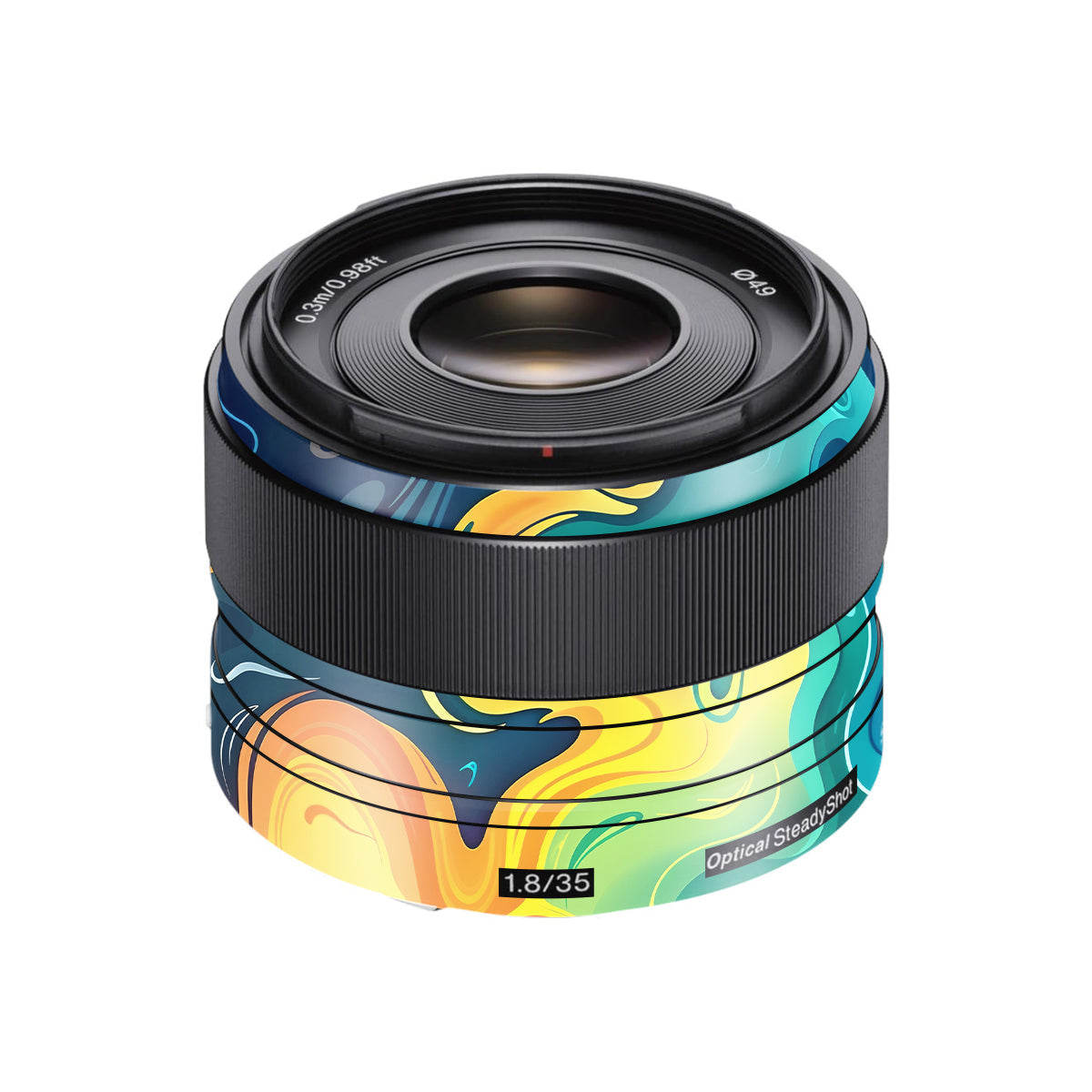Rainbow Liquid Fusion Sony FE 35mm F/1.8 Camera Lens Skin