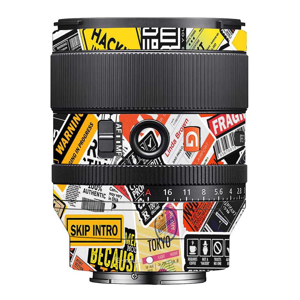 Tech Aesthetic Sticker Collage Sony 35mm 1.4 Camera Lens Skin