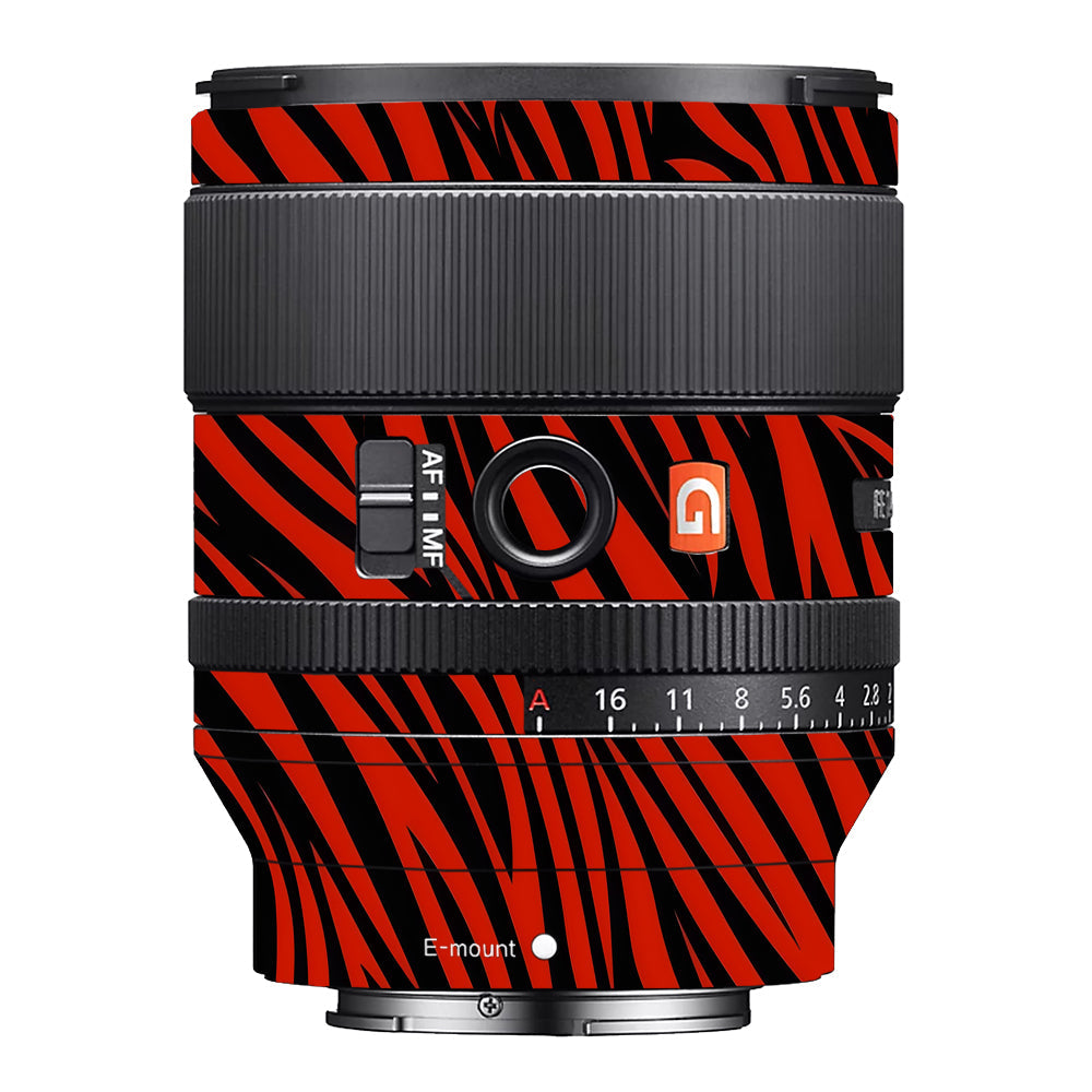 Red and Black Stripes Sony FE 35mm f/1.4 GM Camera Lens Skin