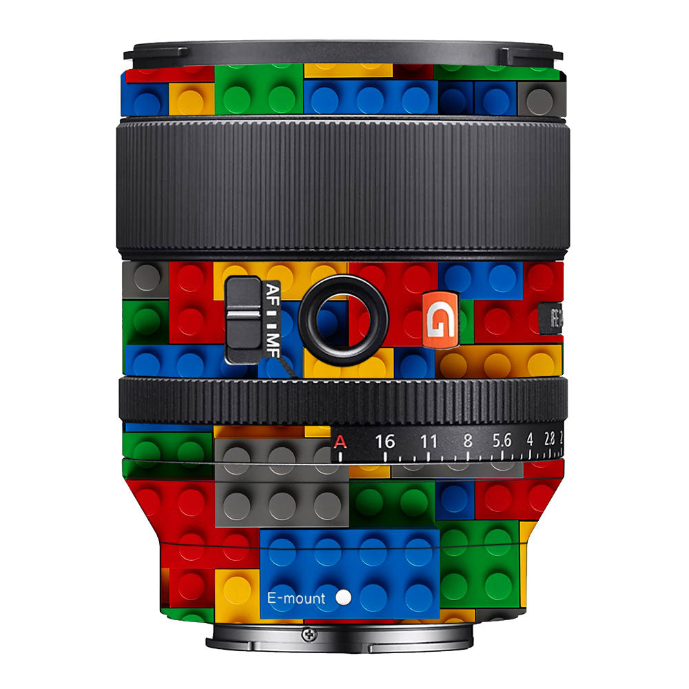 Colorful LEGO Brick Wall Pattern Sony FE 35mm f/1.4 GM Camera Lens Skin