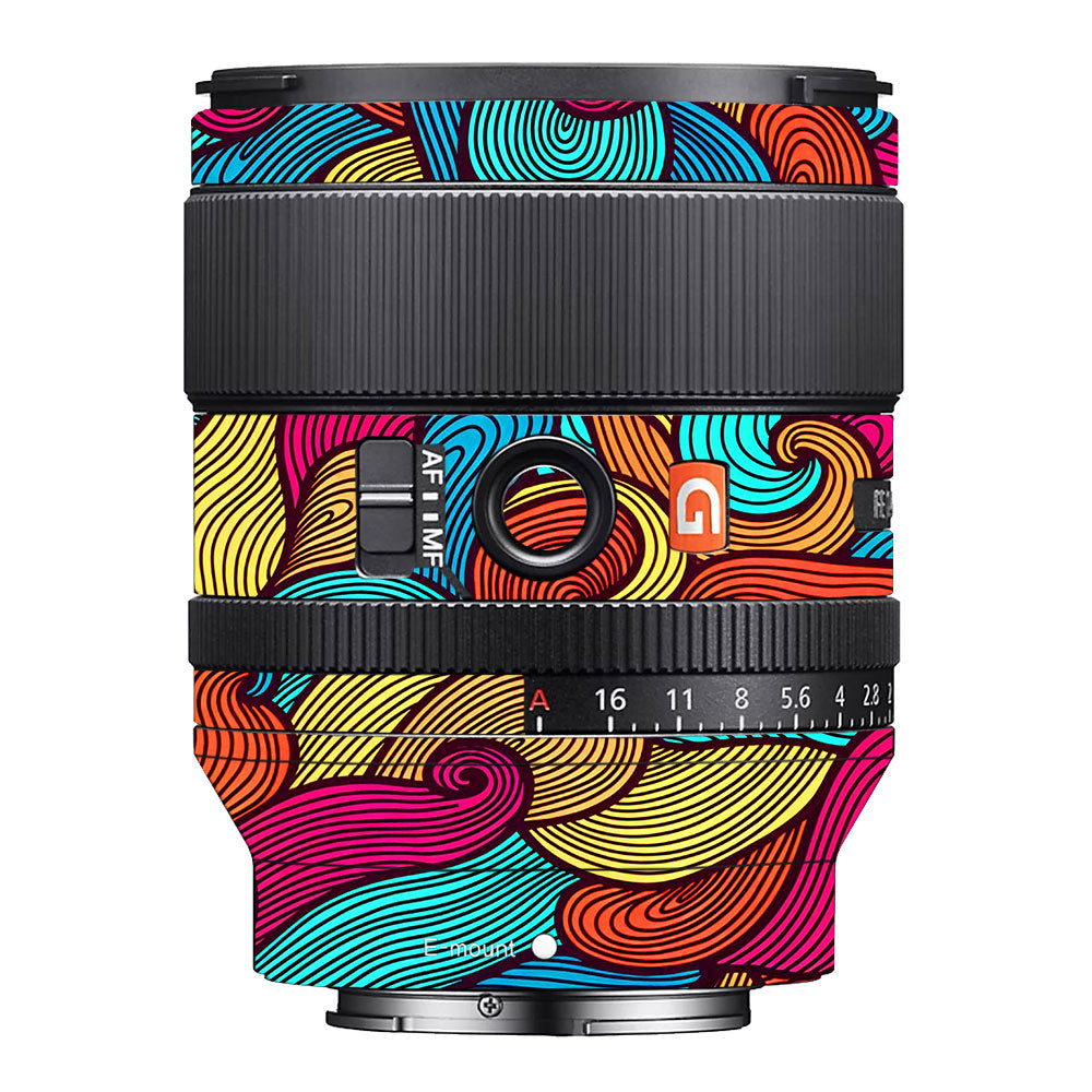 Retro Colorful Doodle Art Pattern Sony FE 35mm f/1.4 GM Camera Lens Skin
