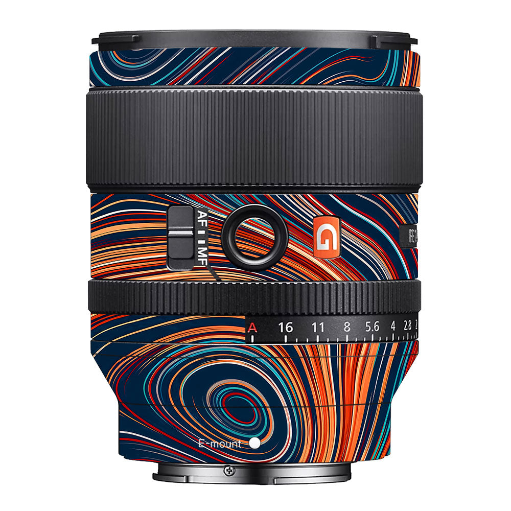 Retro Abstract Striped Swirl Sony FE 35mm f/1.4 GM Camera Lens Skin