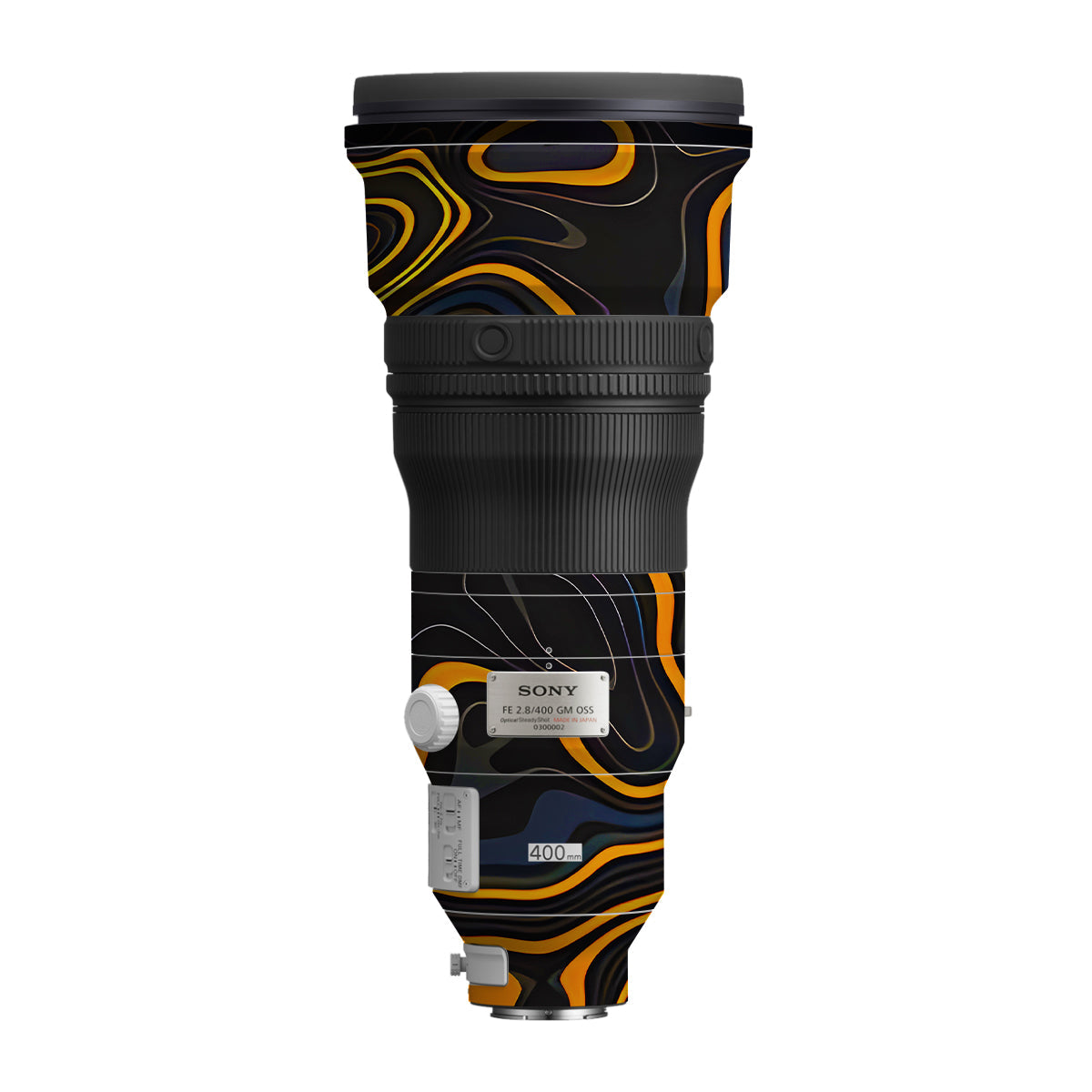 Amber Topographic Waves Sony FE 400mm F/2.8 GM Camera Lens Skin