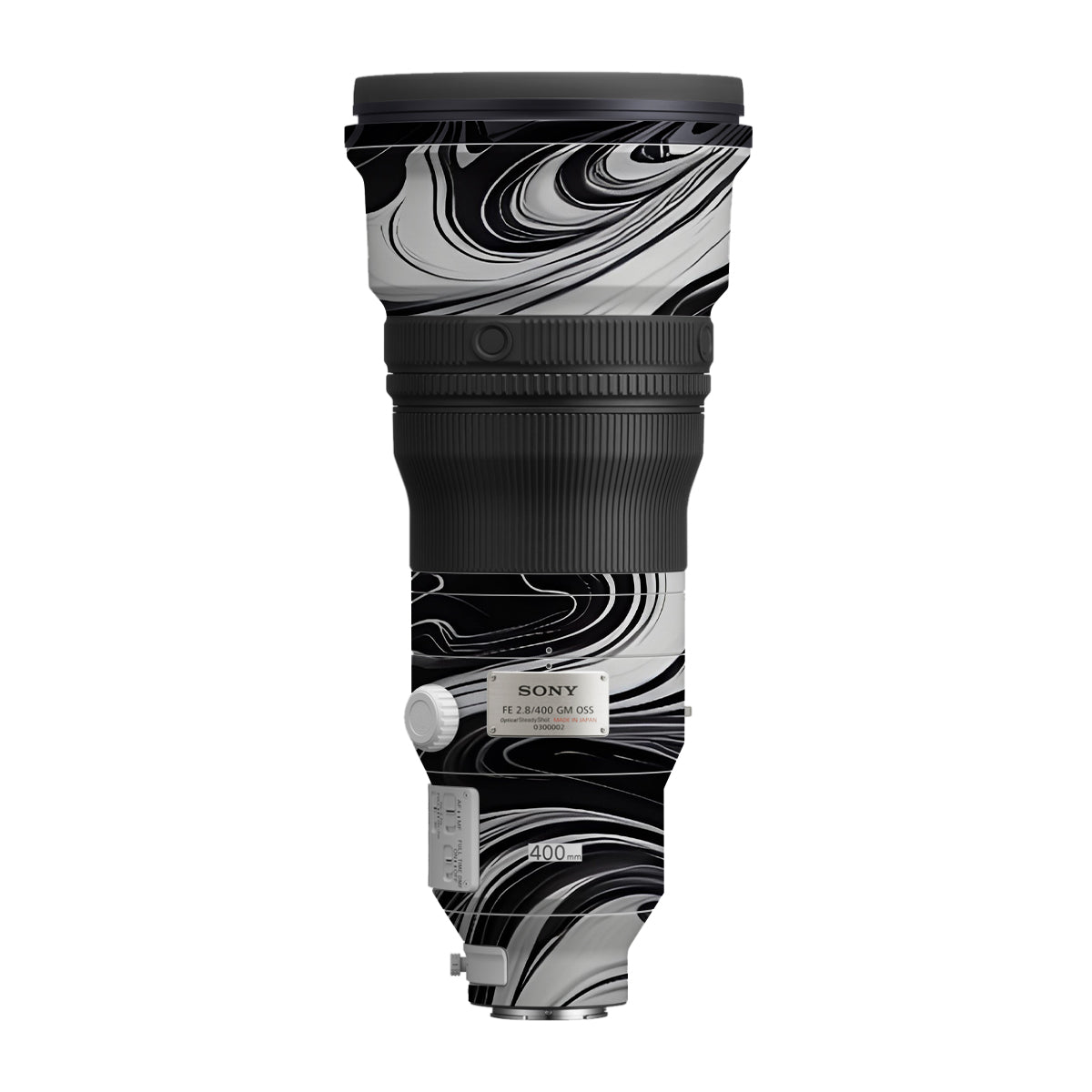 Black and White Marble Sony FE 400mm F/2.8 GM Camera Lens Skin