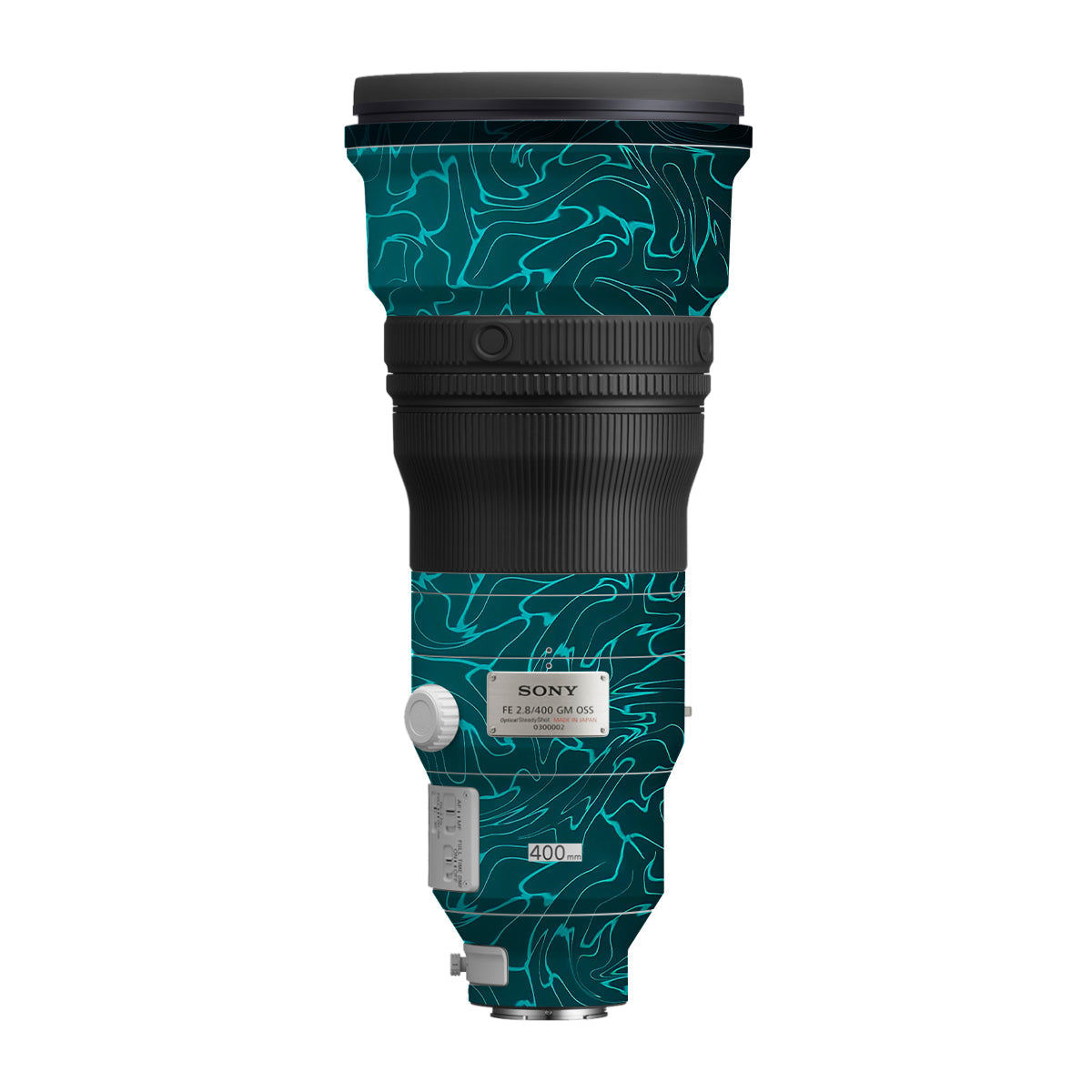 Cyan Blue to Black Gradient Sony FE 400mm F/2.8 GM Camera Lens Skin