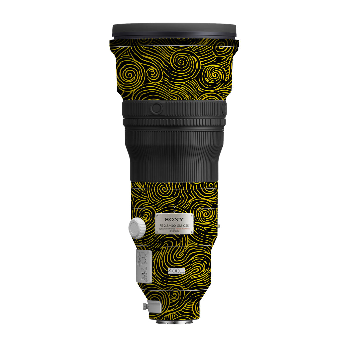 Yellow Spirals Sony FE 400mm F/2.8 GM Camera Lens Skin
