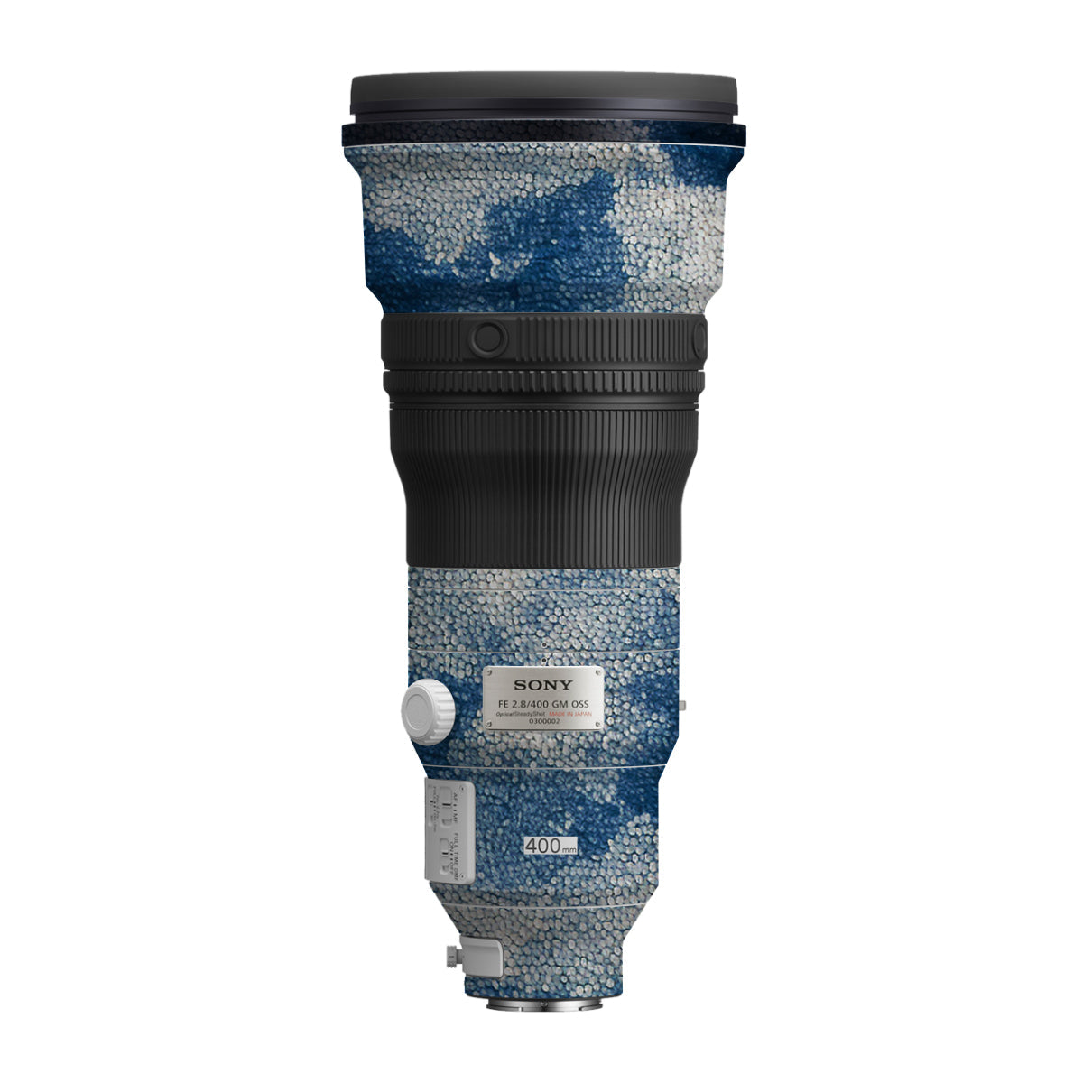 Blue Watercolor Fabric Sony FE 400mm F/2.8 GM Camera Lens Skin