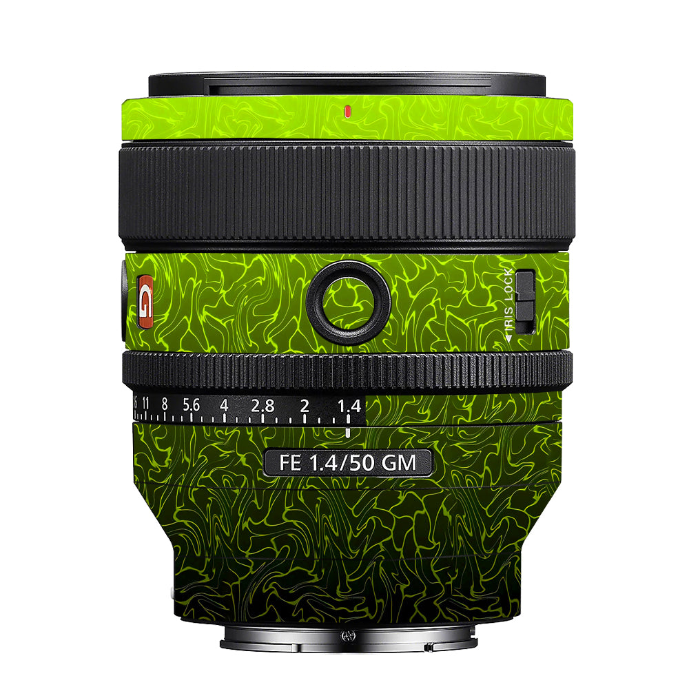 Lime Yellow to Black Gradient Sony 50mm 1.4 Camera Lens Skin