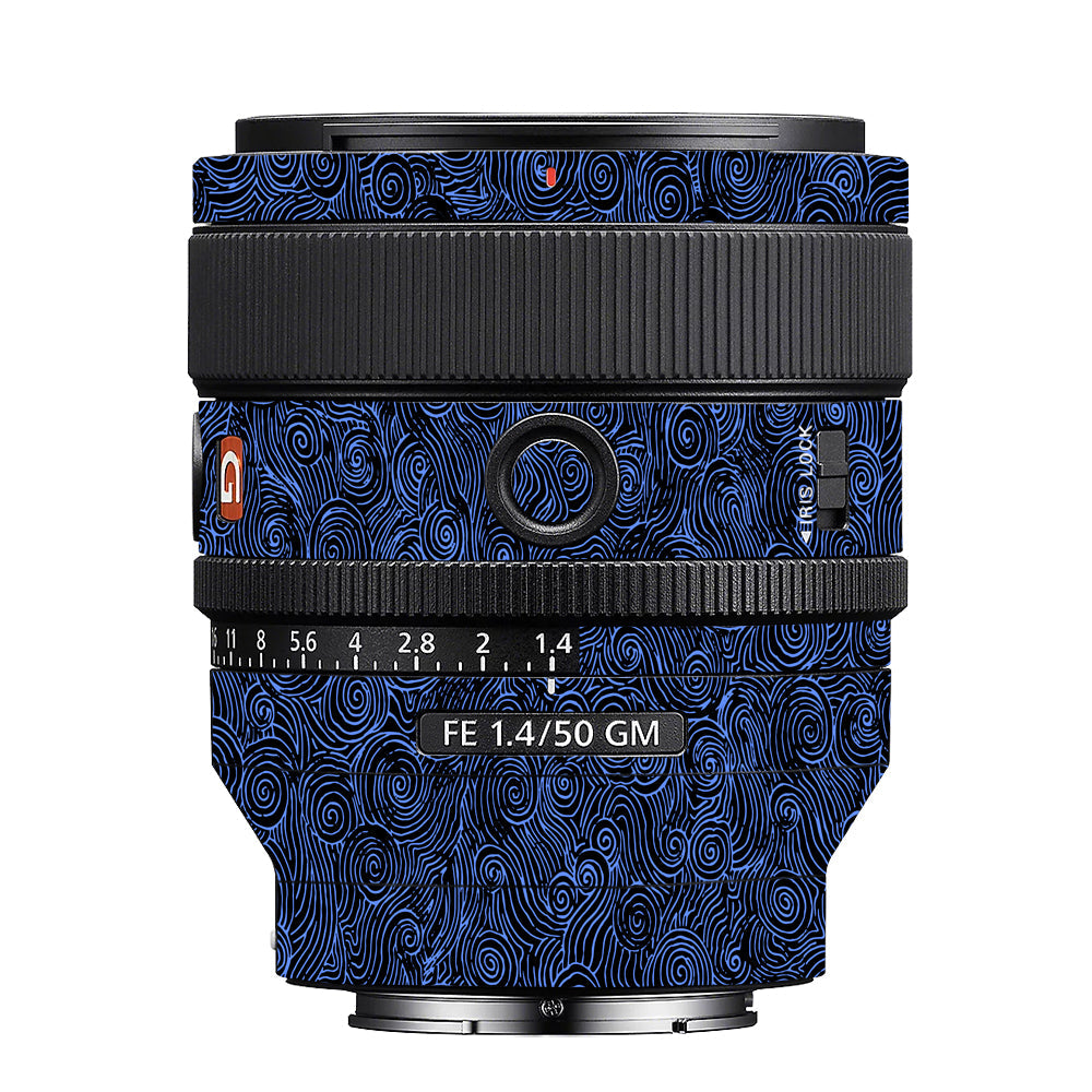 Blue Spirals Sony 50mm 1.4 Camera Lens Skin