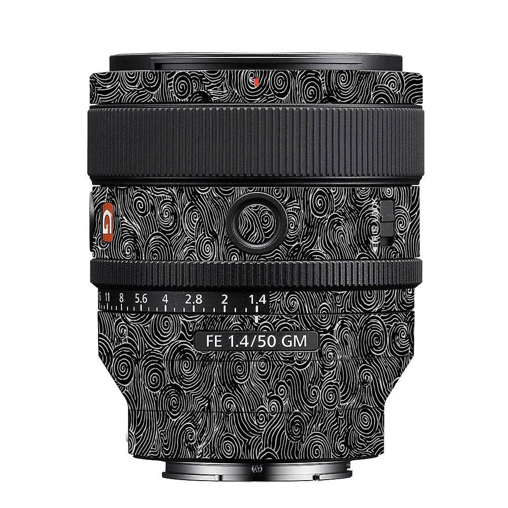White Spirals Sony FE 50mm f/1.4 GM Camera Lens Skin