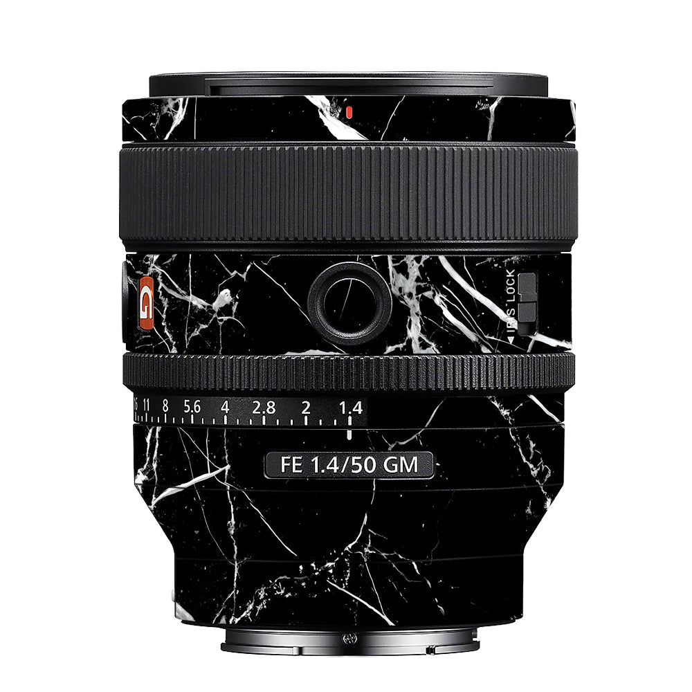White Veins on Black Sony 50mm 1.4 Camera Lens Skin