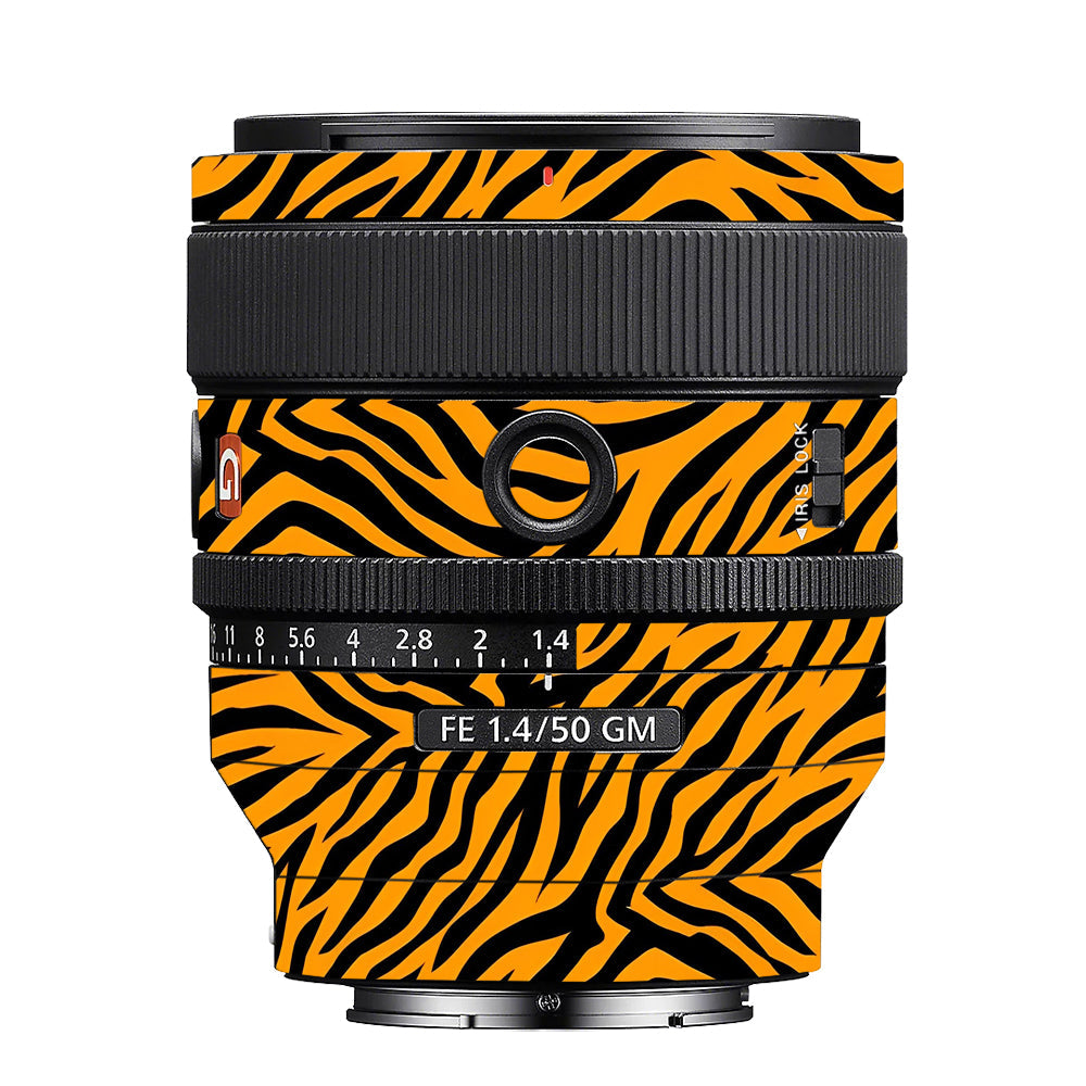 Zebra Gold Pattern Sony 50mm 1.4 Camera Lens Skin