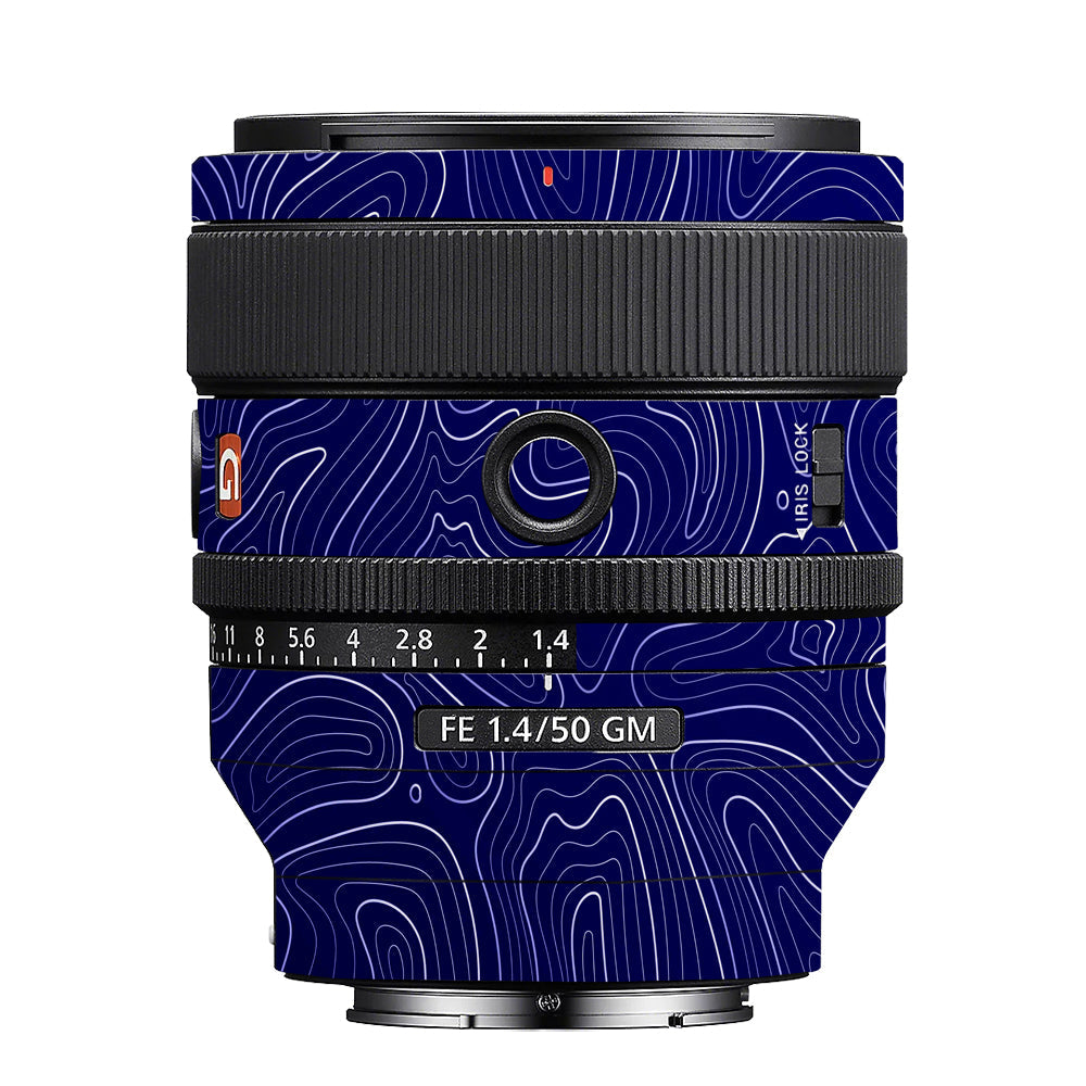 Deep Blue Contour Sony 50mm 1.4 Camera Lens Skin