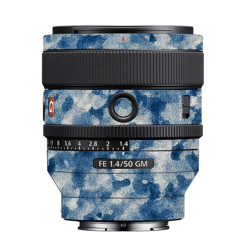 Blue Watercolor Fabric Sony FE 50mm f/1.4 GM Camera Lens Skin