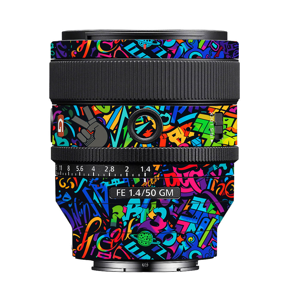 Colorful Urban Street Art Lettering Sony FE 50mm f/1.4 GM Camera Lens Skin