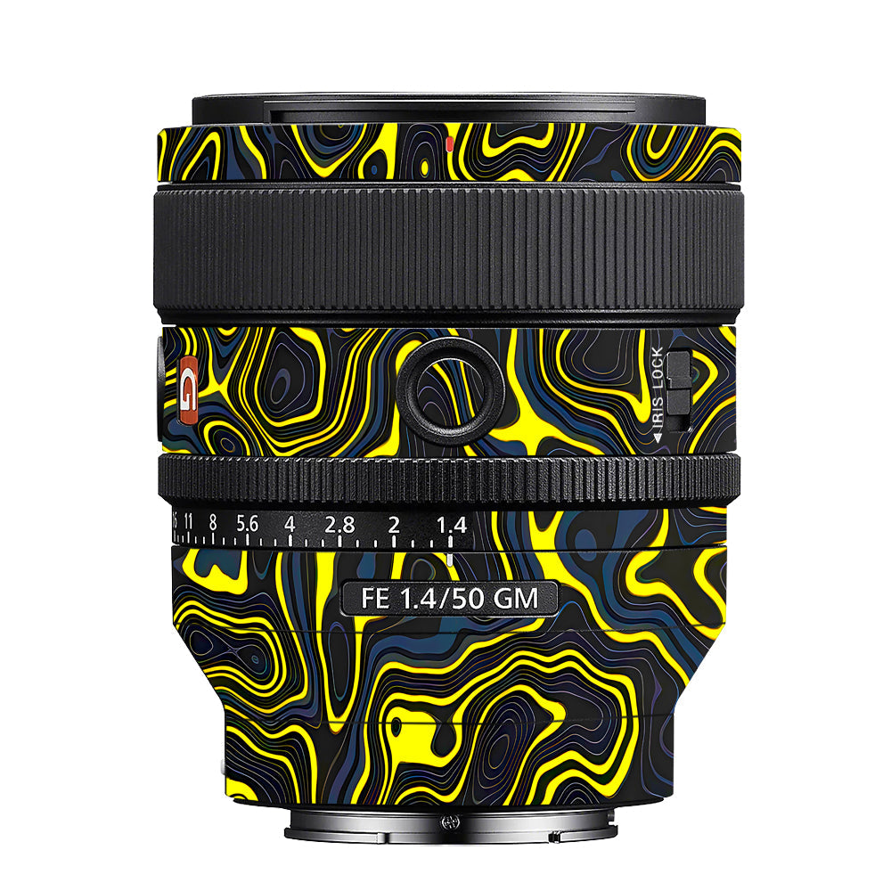 Neon Lava Contours Sony 50mm 1.4 Camera Lens Skin