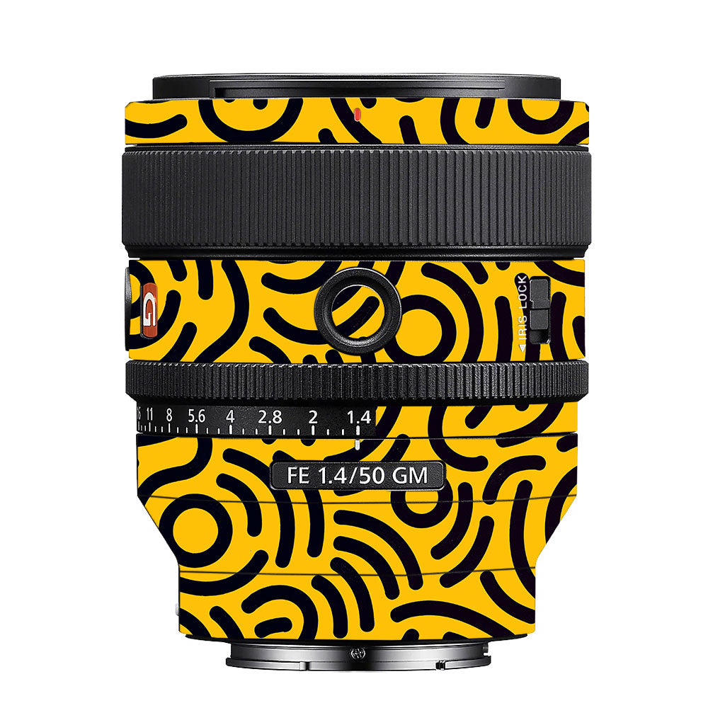 Minimal Yellow Wave Sony FE 50mm f/1.4 GM Camera Lens Skin