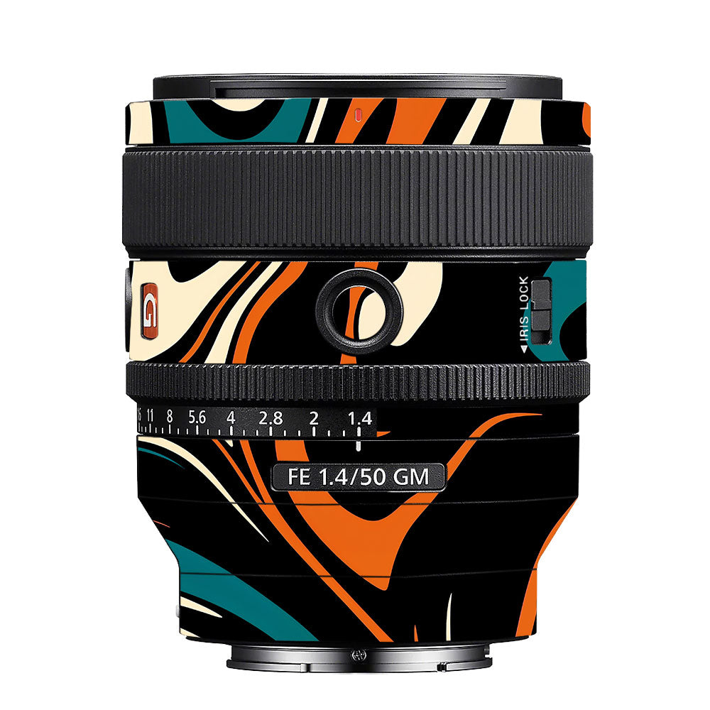 Mid-Century Abstract Swirl Sony FE 50mm f/1.4 GM Camera Lens Skin