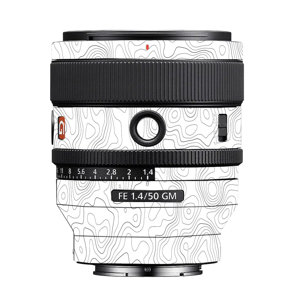 White Contour Design Sony 50mm 1.4 Camera Lens Skin