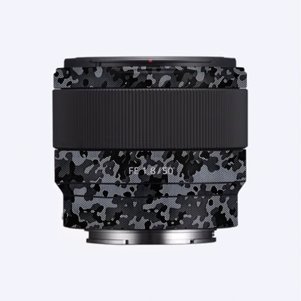 Stealth Grey Camo Sony FE 50mm f/1.8 Camera Lens Skin