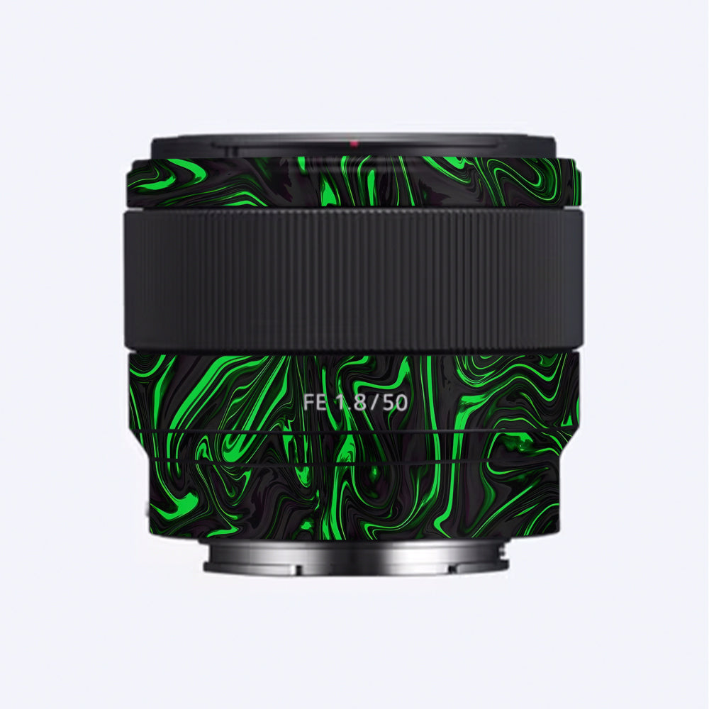 Green Liquid Pattern Sony FE 50mm f/1.8 Camera Lens Skin