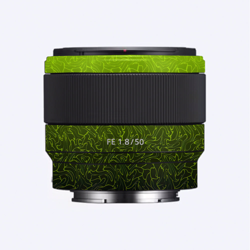 Lime Yellow to Black Gradient Sony FE 50mm f/1.8 Camera Lens Skin