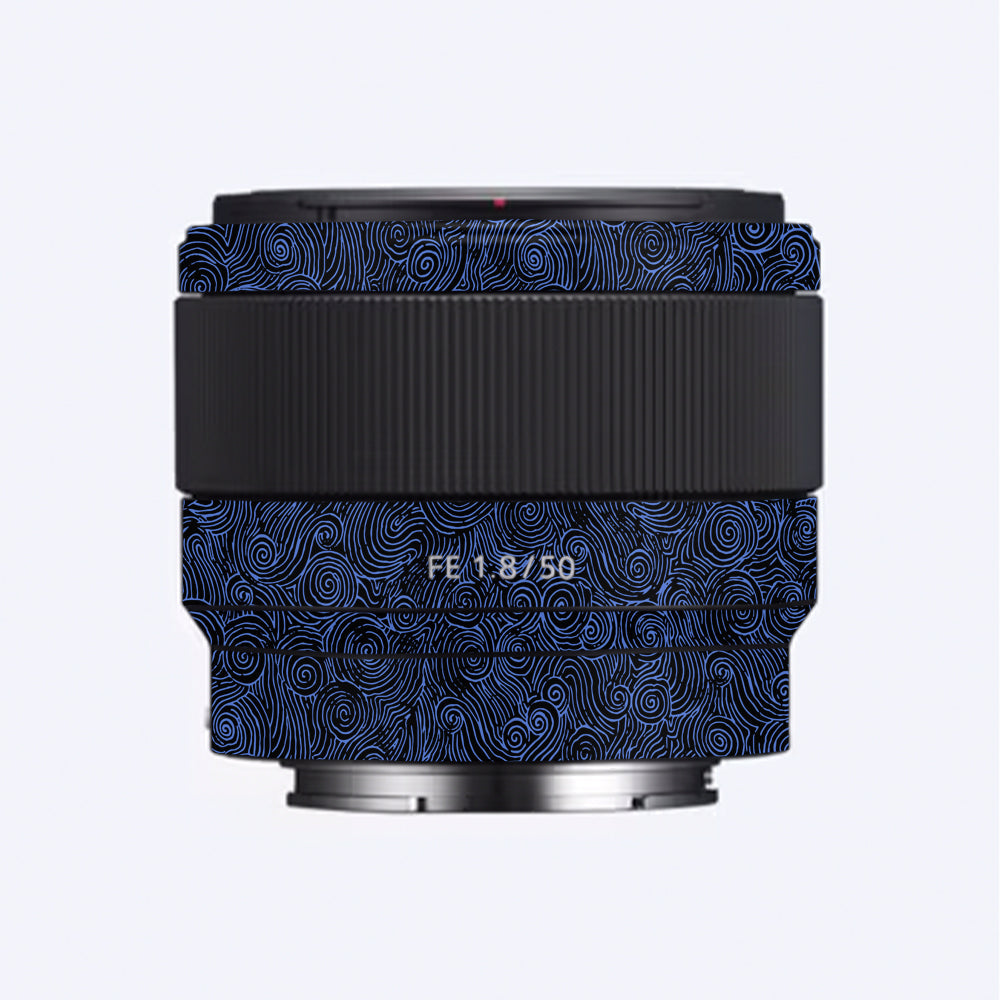 Blue Spirals Sony FE 50mm f/1.8 Camera Lens Skin
