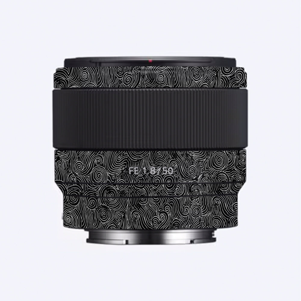 White Spirals Sony 50mm 1.8 Camera Lens Skin