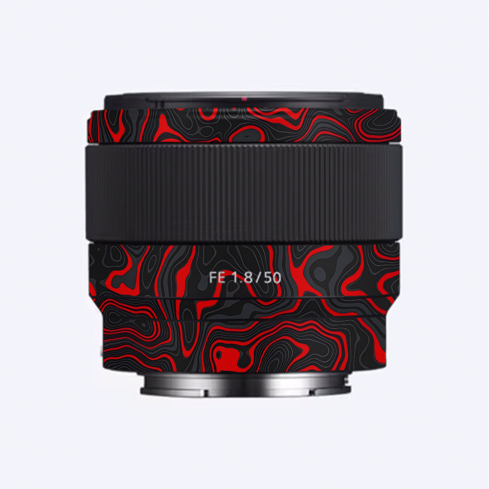 Crimson Waves Sony FE 50mm f/1.8 Camera Lens Skin