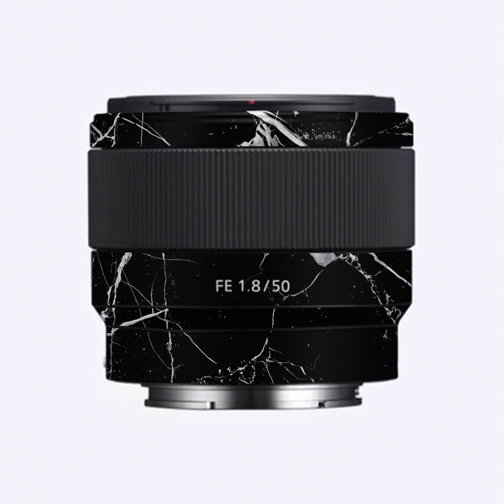 White Veins on Black Sony 50mm 1.8 Camera Lens Skin