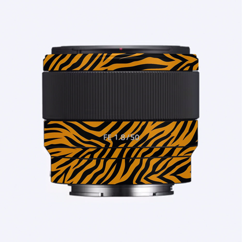 Zebra Gold Pattern Sony FE 50mm f/1.8 Camera Lens Skin