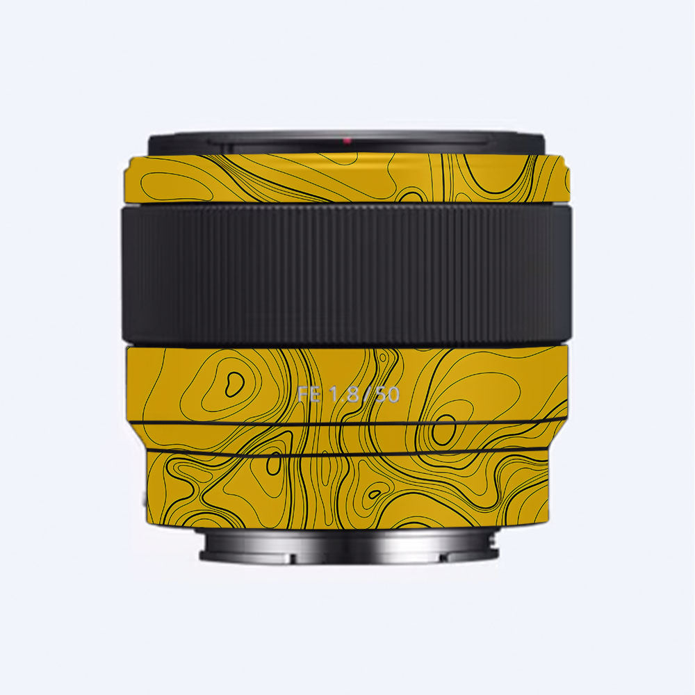 Topographic Map Pattern Sony FE 50mm f/1.8 Camera Lens Skin